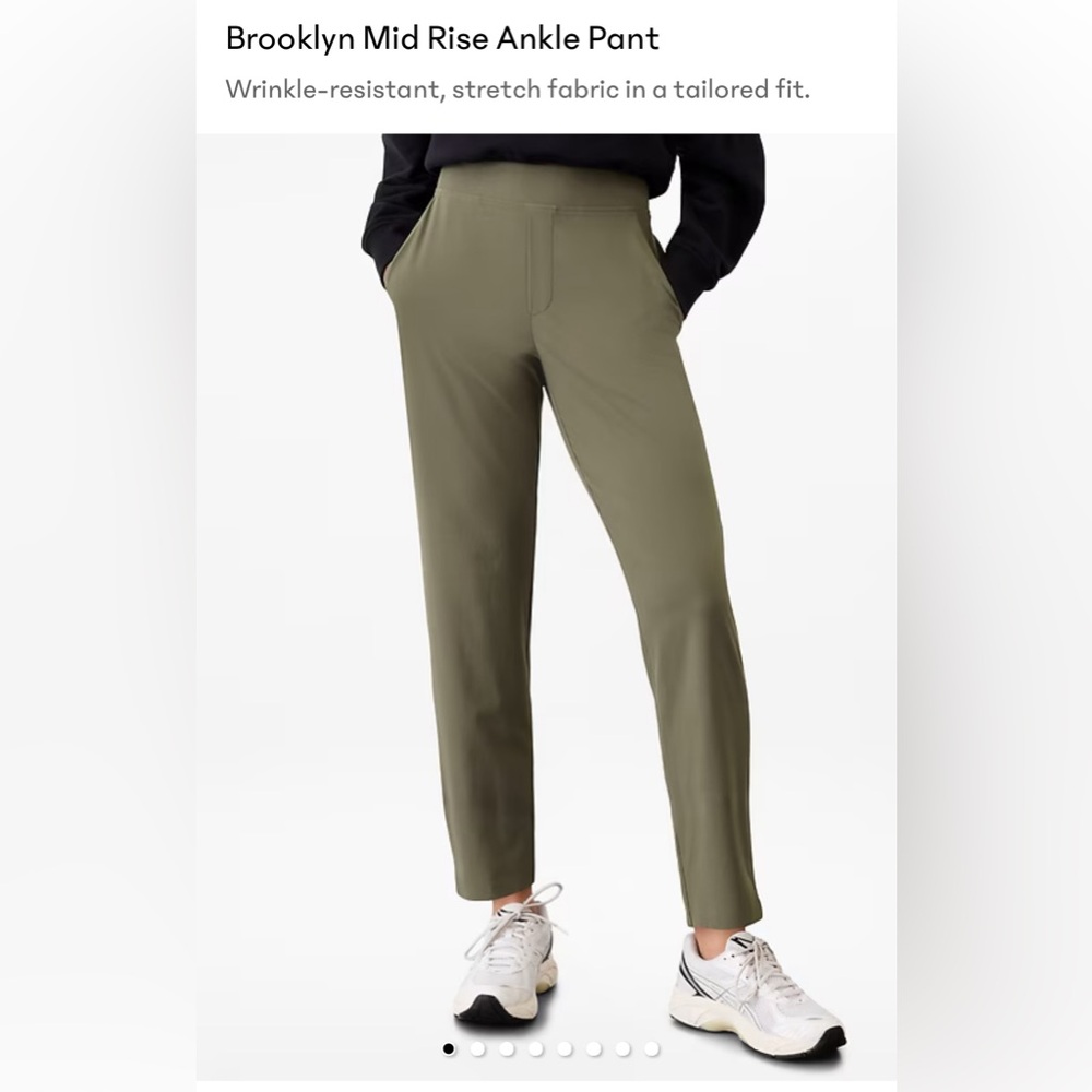 Athleta Brooklyn Ankle Pant, size 4, Moss Green